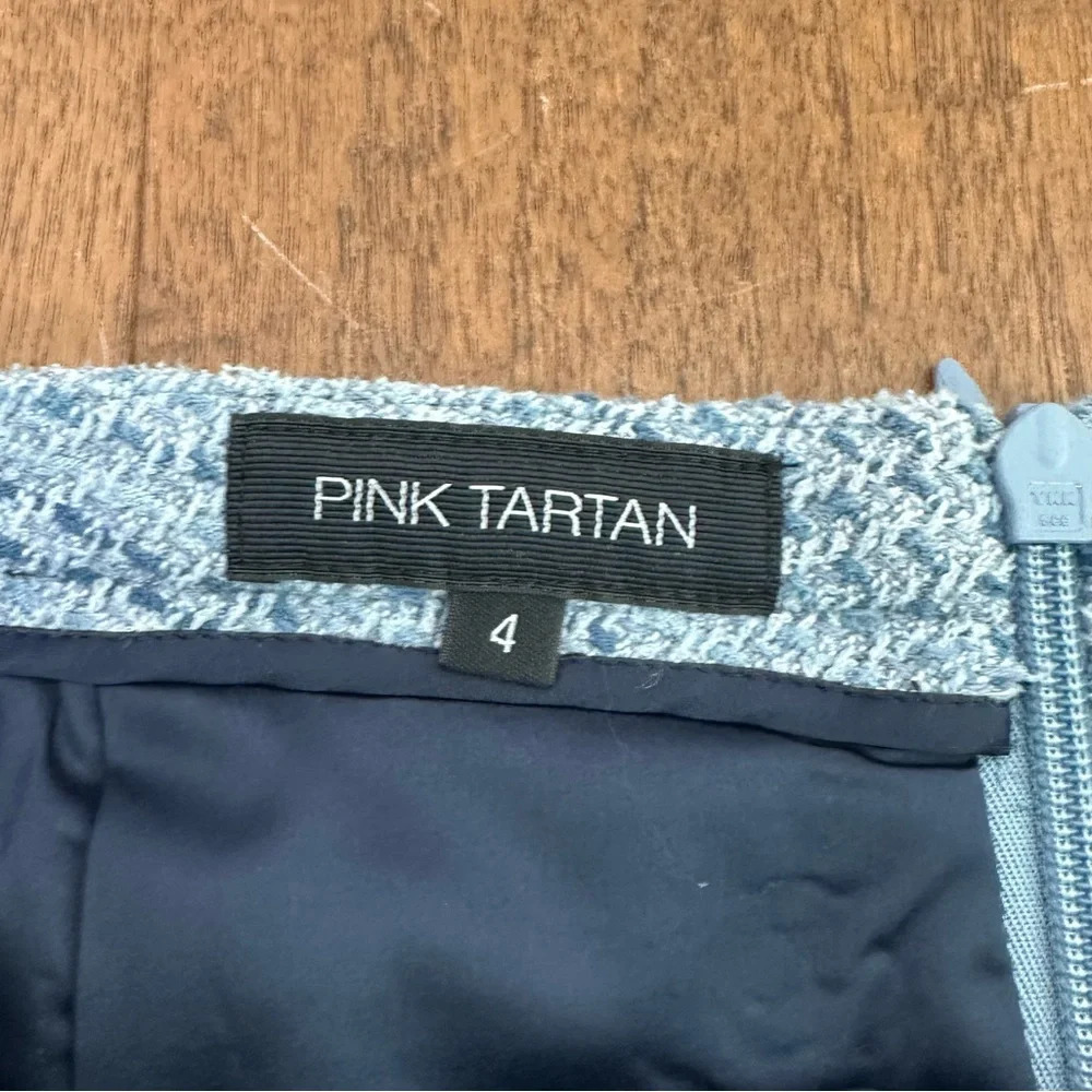 Pink Tartan Blue Tweed Skirt Sz. 4 - Picture 2 of 3